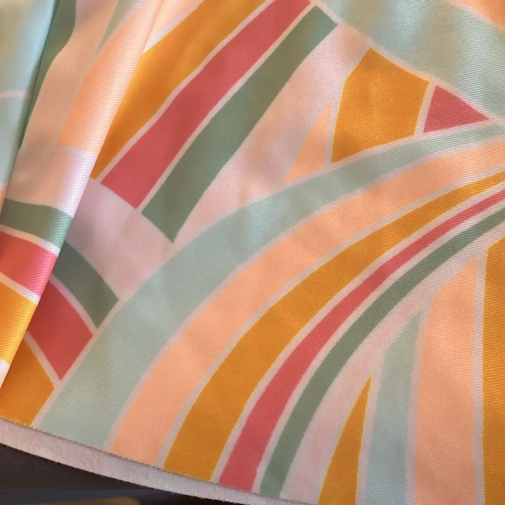Girls Wonder nation Colorful Striped Swimsuit top large 10/12 NWT